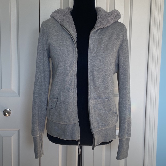 Kirra Grey Medium Faux Fur Super Soft Zip Up Hoodie Jacket With Pockets - Picture 12 of 14